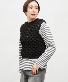 NOLLEY'S ニットジレ✨ベスト　グレー　肩タック　2024SS NOLLEY'S（ノーリーズ）の「肩タックV前あきベスト（ベスト