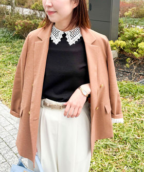 《手洗い可能》襟レース取り外し6分袖プルオーバー