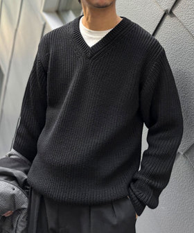 【BATONER/バトナー】別注SOLIDWOOL V NECK KNIT