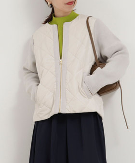 中綿×ニット切替ノーカラージャケット（5-0819-5-04-002）｜MICO