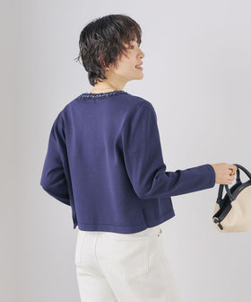 NOLLEY'S｜《手洗い可能》フワシャギーステッチニットジャケット