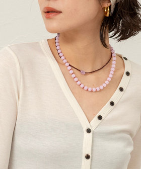 【MAQWEL/マクウェル】ツートンビーズネックレス