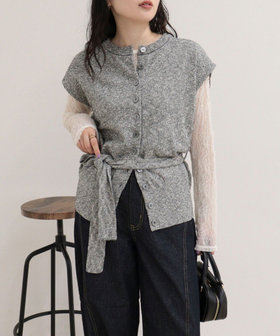 ベルト付きニットベスト