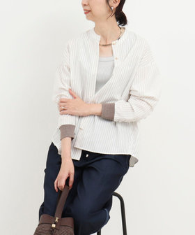 コーマコットンオーバーギャザーブラウス