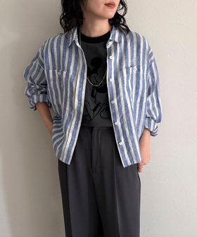 豊富なギフト LINEN100クロップドシャツ（5-0021-2-21-002）｜fredy emue トップス