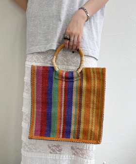 【TARANGO/タランゴ】ジュートストライプ丸手トートバック