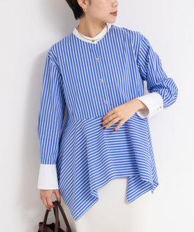 Laraaji ララージ ノーリーズ コットン ロング丈シャツ ライトブルー fit=scale-down,w=1200