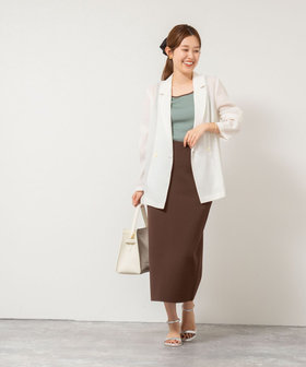 ノーリーズ NOLLEY’S シアー ジャケット 半袖 ブラウン 25SS ウォッシャブルリネン風シアージャケット（5-0035-4-05-007