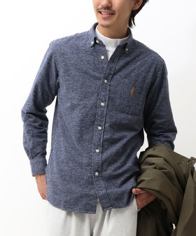 《オリジナルファブリック使用》クマ刺繍ボタウンダウンネル