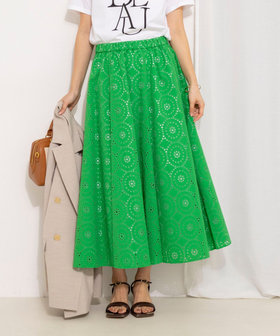 《セットアップ対応》ウォッシャブルレースフレアスカート