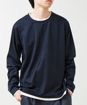 ［WEB限定 SPECIAL PRICE！］メランジ微起毛スムース フェイクレイヤード ロンT
