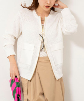 《手洗い可能》テープヤーンZIP UPカーディガン