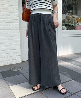 【低身長サイズ34有り】こなれワッシャータックイージーパンツ