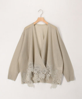 裾レース羽織りカーディガン