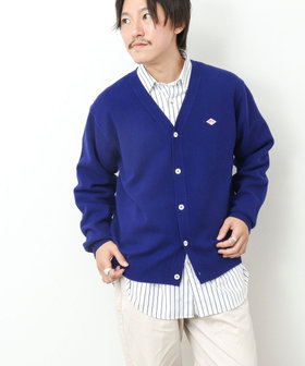 DANTON ラムウールVネックカーディガン ネイビー ダントン DANTON/ラムズ ウール Vネック ニット カーディガン/DT