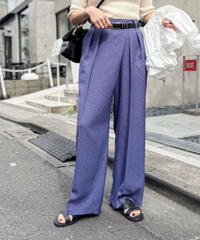 ウォッシャブルラップ風ワイドパンツ