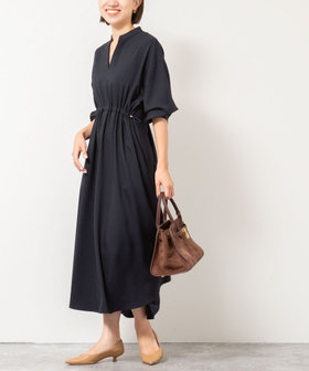 ウォッシャブル割繊2WAYギャザーワンピース（5-0035-1-07-001