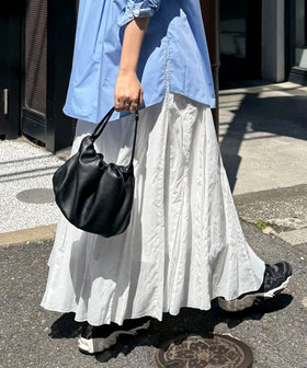 COTTONマチ付きギャザースカート