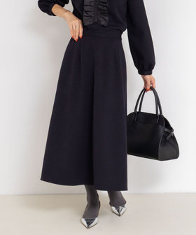 《セットアップ対応》ウォッシャブルウール調フレアスカート