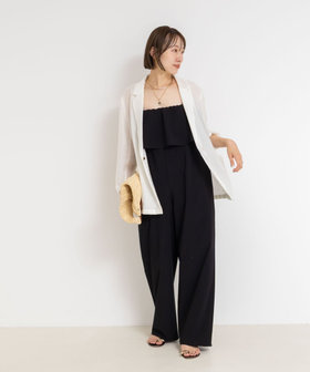 ナグサさま専用　新品  NOLLEY'S  ウォッシャブルサロペット　ブラック ウォッシャブルトリコットサロペット（5-0030-4-07-002