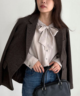 ボウタイギャザーブラウス