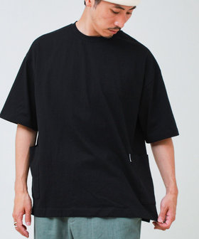 バックステッチ サイドポケット クルーネックTシャツ
