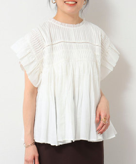 ブラウス　ブルー　新品　F CLOCHE(クロッシェ)】花柄プリントプルオーバーブラウス［510