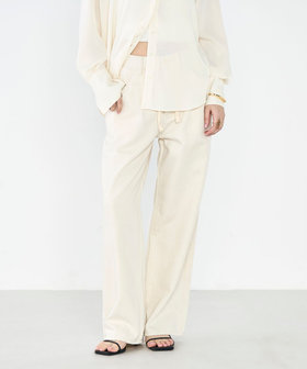 【RM denim】リネン混ひも付きリラックスパンツ