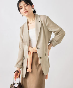 《セットアップ対応》ウォッシャブルリネンライクシアーボイルジャケット