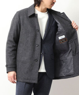 ≪ビジカジ対応≫カシミヤ混 ステンカラーハーフコート（5-0804-6-58