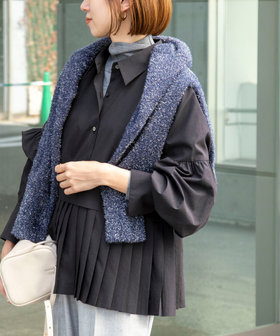 ウォッシャブル切替プリーツブラウス