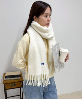 ライトブークレ無地マフラー45