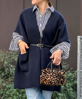 バイカラー強縮ニットショール