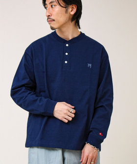 【BOY刺繍】裏グラデーション ヘンリーネック ロンT