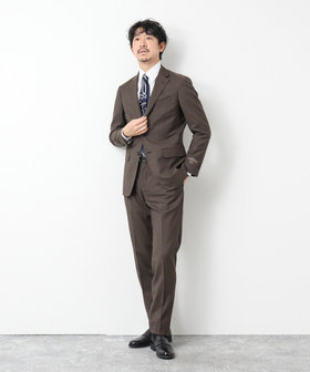 セットアップ　スーツ ビサルノ×ロロピアーナ Loro Piana Fabric】365 通年スーツ(ネイビー×ストライプ