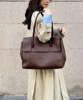 【@sora_522m企画/本革/A4サイズ対応】フラップデザインレザーバッグ