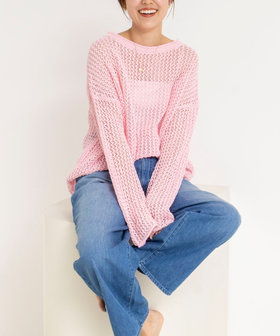 《手洗い可能》ペーパーヤーンメッシュプルオーバー