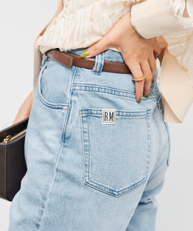 【RM denim】センタープレスハイウエストデニム　ホワイト　S RM denim】センタープレスハイウエストデニム | NOLLEY'S