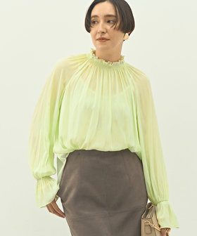 ウォッシャブル2WAY割繊衿フリルブラウス（5-0035-6-01-006