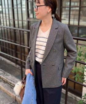 【cccmalie】ツイードダブルテーラードジャケット　38 セール】【サイズ展開あり】ツイードダブルジャケット（テーラード
