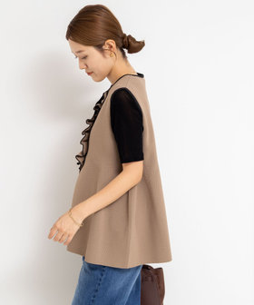 NOLLEY'S ノーリーズ フリル付きペプラムベスト 追加】《手洗い可能》フリル付きペプラムベスト（5-0035-5-02