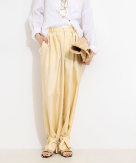 【一部店舗＆WEB限定カラー】ウォッシャブル高機能サテン裾タブ付きパンツ