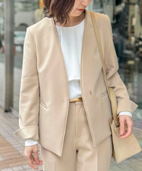 《セットアップ対応》ウォッシャブルWクロス2WAYストレッチジャケット