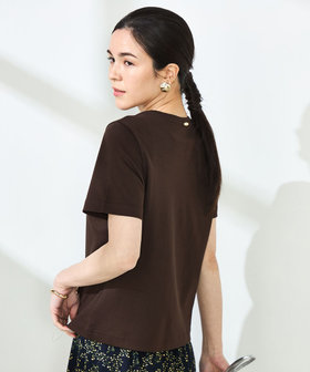 ビーズ装飾 黒 半袖Tシャツ　NOLLY'S NOLLEY'S tシャツ Tシャツ ノーリーズ刺繍Tシャツ レディース