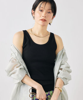 ウォッシャブルヴィンテージリブ2WAYタンク