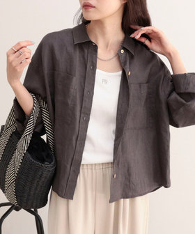 WEB限定 GW SPECIAL PRICE】LINEN100 クロップドシャツ（6-0021-3-21