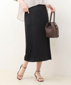 麻調×リブ切替スカート