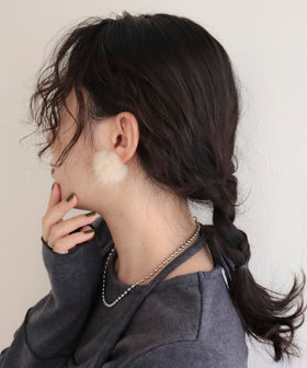 ミンクファーピアス