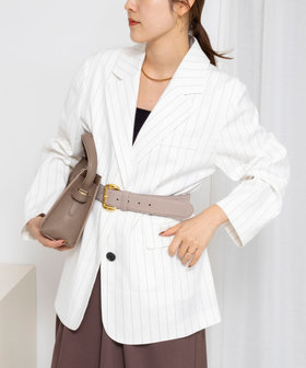 【WEB＆一部店舗限定色アイテム】ウォッシャブルストライプオーバージャケット