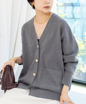 【EC限定】《手洗い可能》総針ビックVネックカーディガン